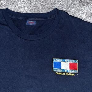 Navy Blue French riveria France St Tropez Cannes sailing shirt XXL Euro (USA L)